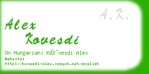 alex kovesdi business card